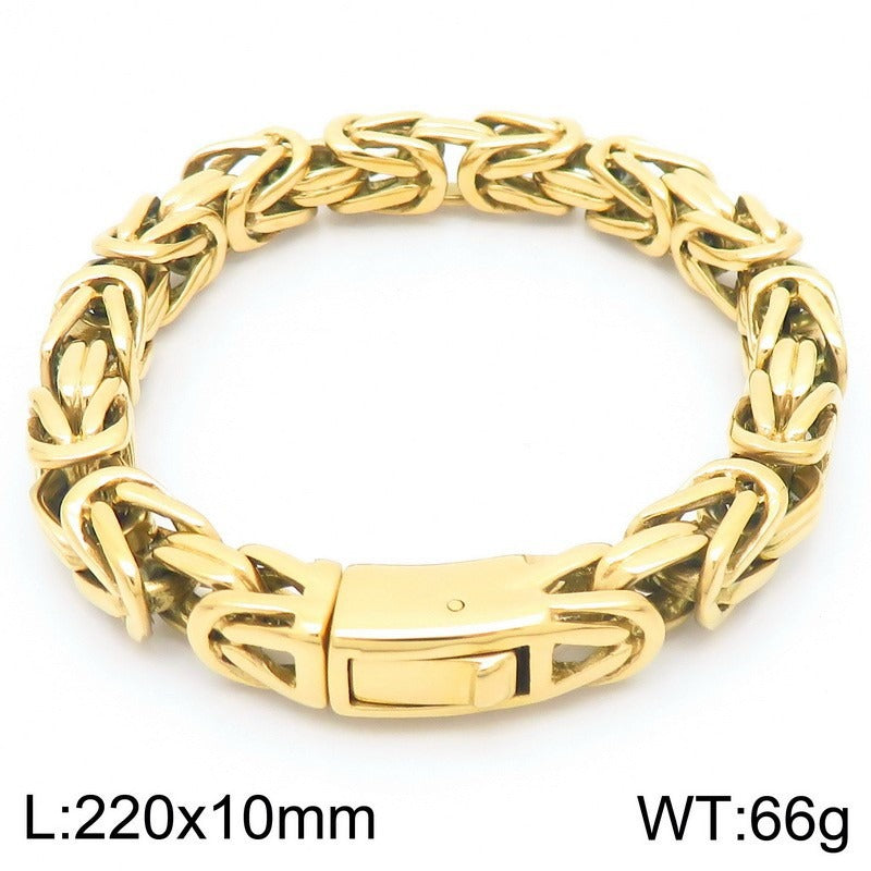 Kemstone Titanium Steel Square Imperial Chain Bracelet for Men KB111152-BD