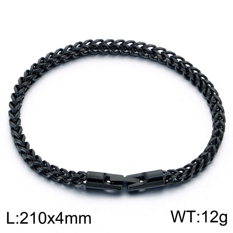 Kemstone Titanium Steel Braided Chain Bracelet for Men Textured Woven Link KB214403-KFC