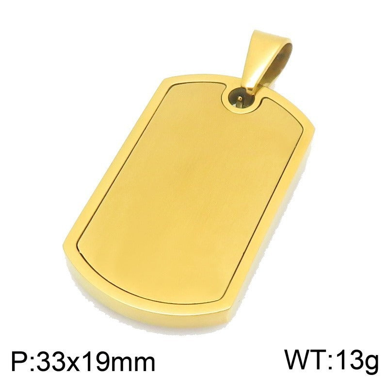 Kemstone Titanium Steel Tag Pendant Necklace – Brushed ID Plate for Men KP118330-ZLA