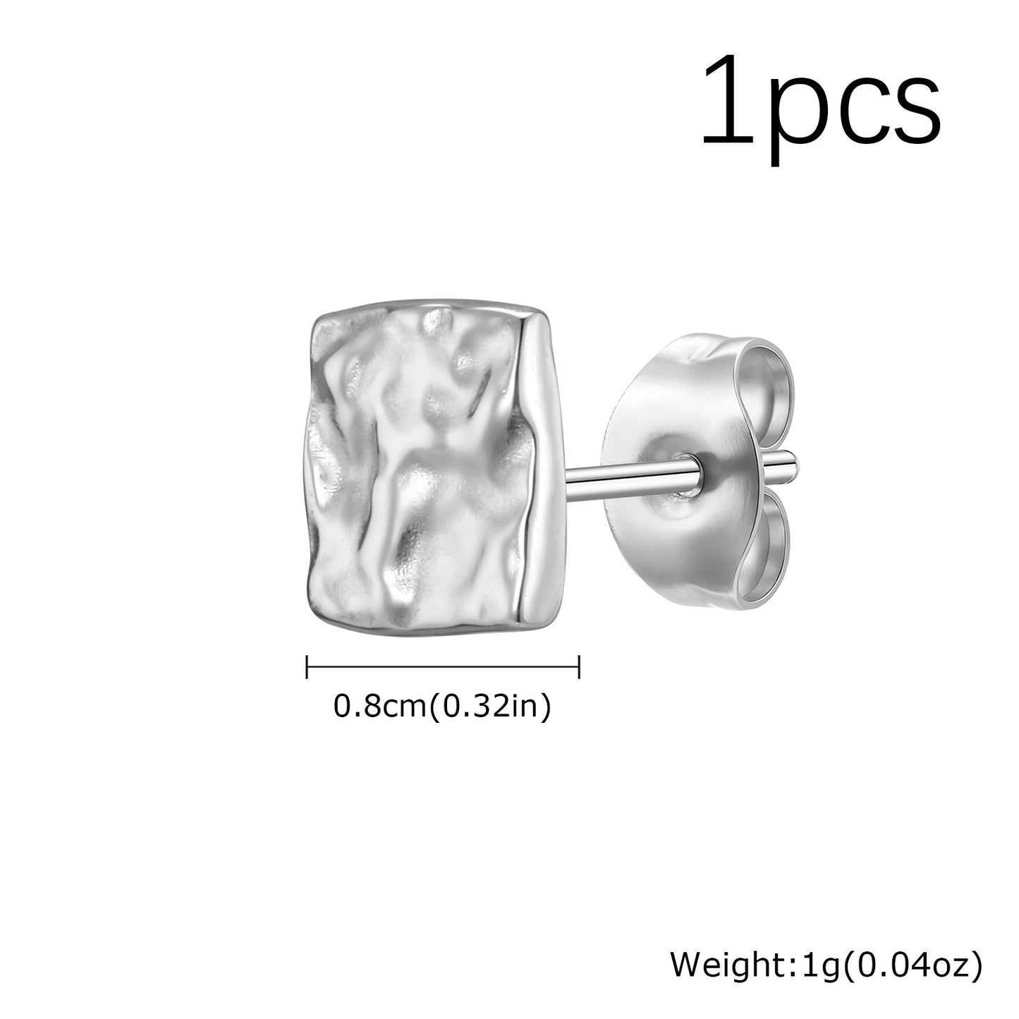 Kemstone Stainless Steel Square Textured Stud Earrings for Men ES-706