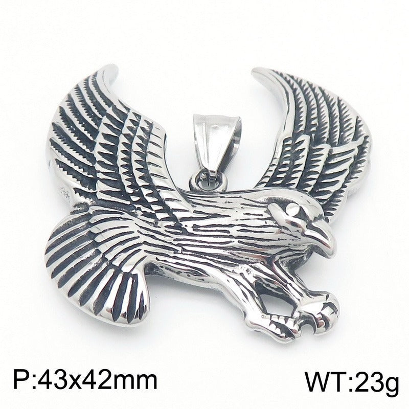 Kemstone Titanium Steel Flying Eagle Necklace for Men KP130539-TGX