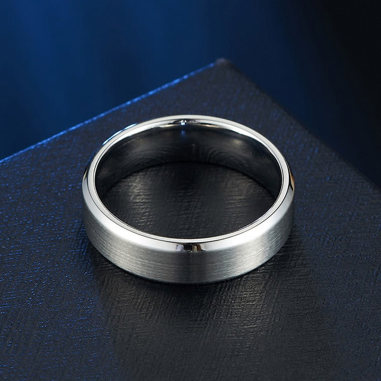 Kemstone Matte Brushed Couple Rings – Titanium Steel Wedding & Engagement Bands K-R351