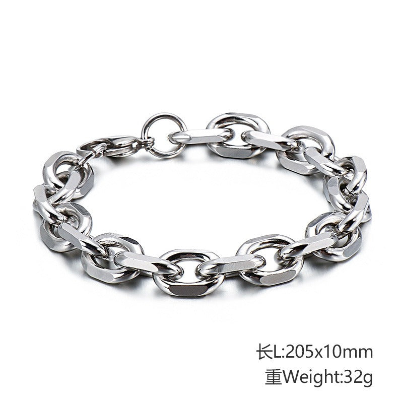 Kemstone Titanium Steel O-Ring Bracelet – Industrial Punk Men’s Street Jewelry KB126640-Z