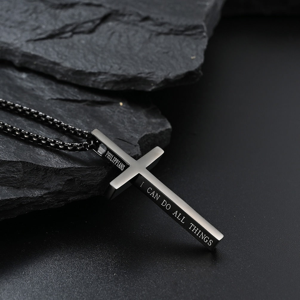 Kemstone Stainless Steel Cross Pendant Necklace – Minimalist for Men & Women Jewelry K-PT233