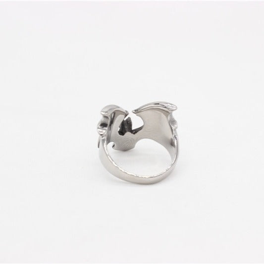 Kemstone Vintage Bat Design Titanium Steel Ring for Men – Gothic Style R1624