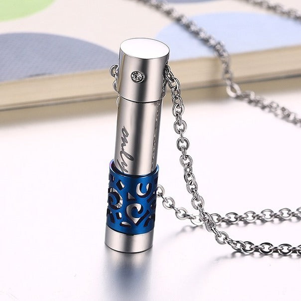 Kemstone Stainless Steel Storage Capsule Pendant Necklace for Men Women PN-533