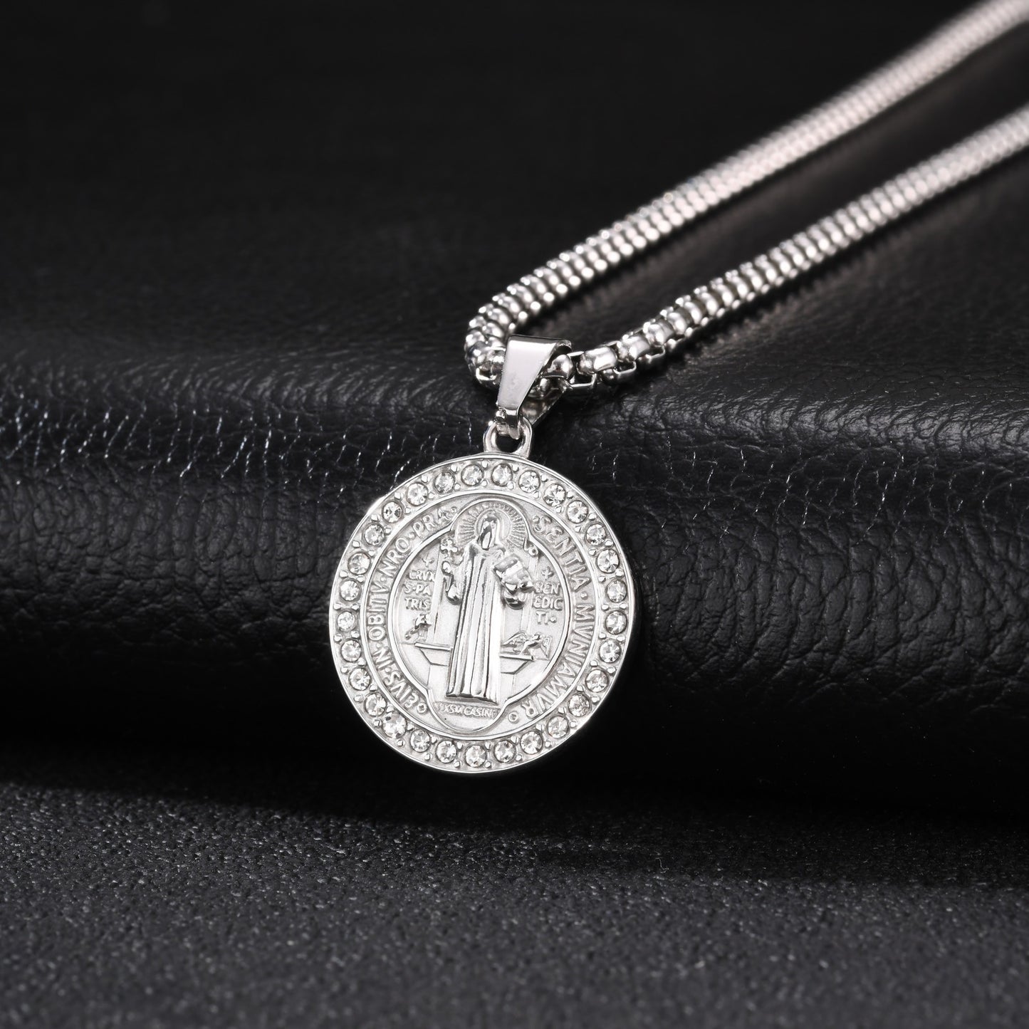 Kemstone Figure Relief Medallion Necklace for Men Stainless Steel Vintage PN-2426