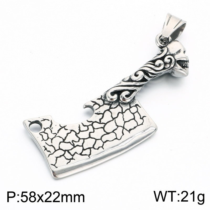 Kemston Stainless Steel Viking Axe Pendant Necklace for Men Gothic KP118608-LU