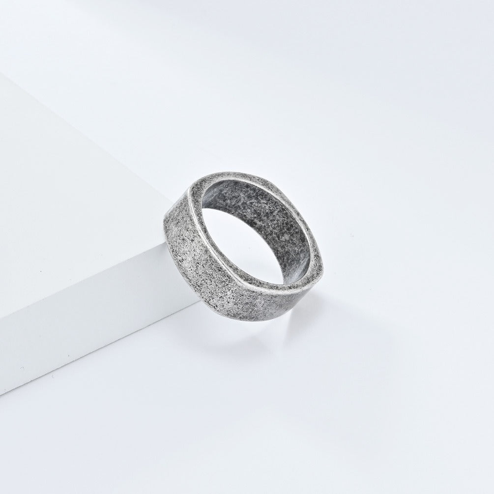 Kemstone Stainless Steel Square Ring for Men & Women – Bold Minimalist Jewelry K-R871