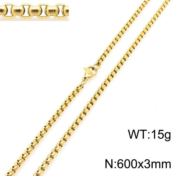 Kemstone Skull Pendant Necklace for Men Titanium Steel Horned Helmet Gold Silver KP116682-KJX
