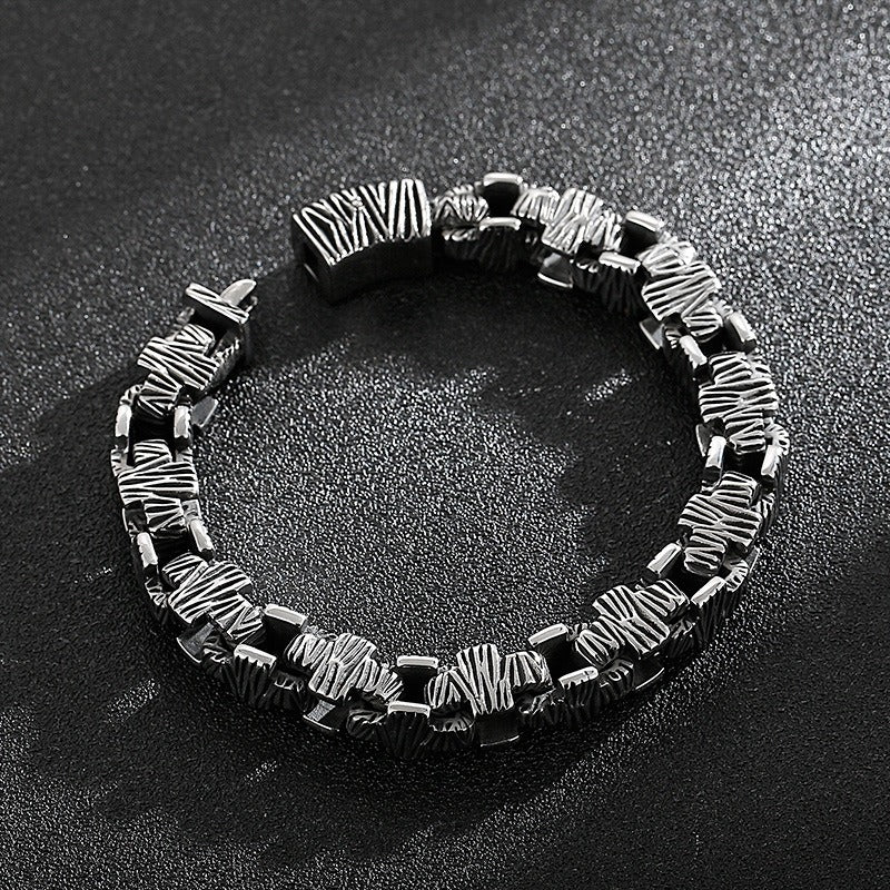 Kemstone Stainless Steel Cast Chain Bracelet for Men Hip Hop Streetwear KB125390-BDJX