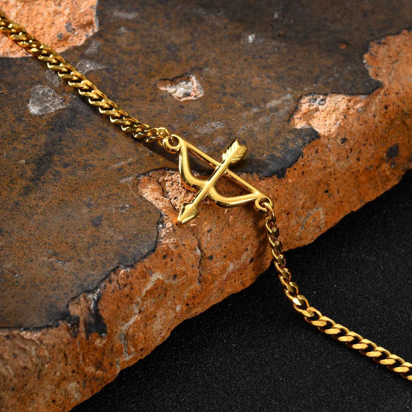 Kemstone Archer Bracelet – Stainless Steel Bow & Arrow Chain Jewelry for Men & Women BR-2621