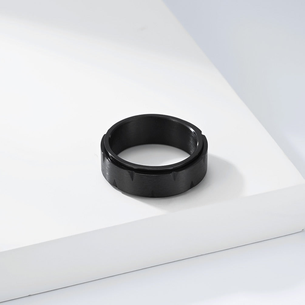 Kemstone Spinner Ring for Men Stainless Steel Matte Rotating Design K-R1148