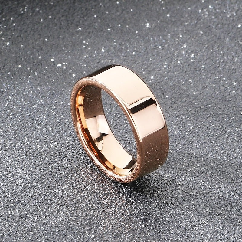 Kemstone Men’s Tungsten Steel Ring – 8mm Polished Minimalist Band KR114256-TS