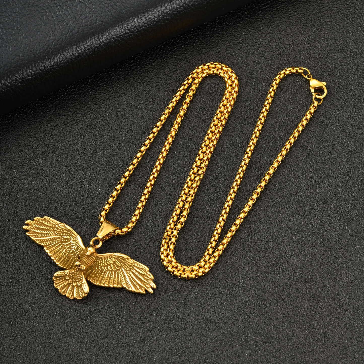 Kemstone Stainless Steel Eagle Pendant Necklace for Men Streetwear PN-2402