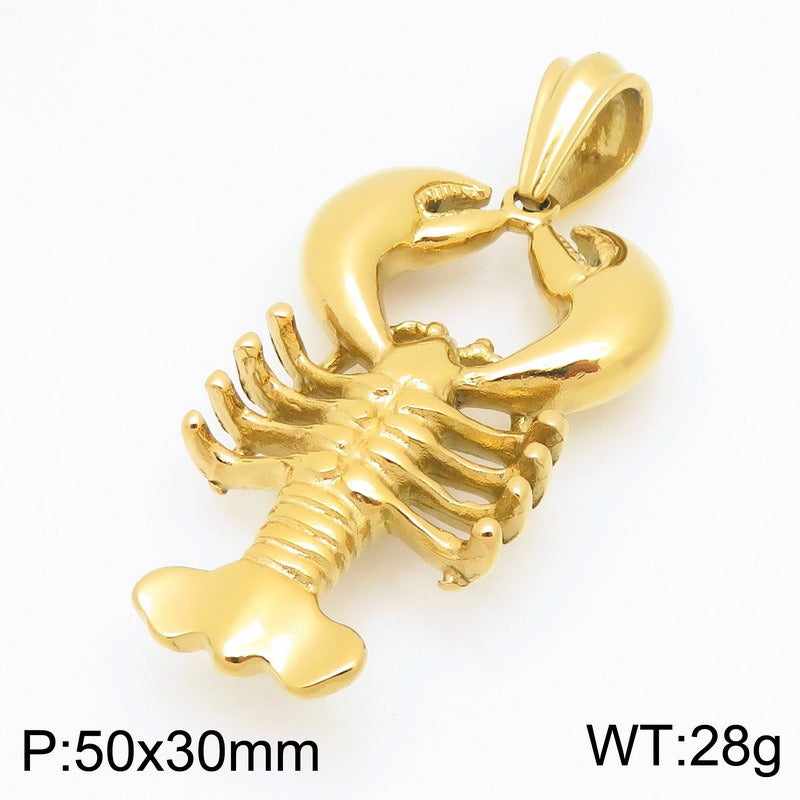 Kemstone Stainless Steel Lobster Pendant Necklace for Men Marine Object Chain KP117944-KJX