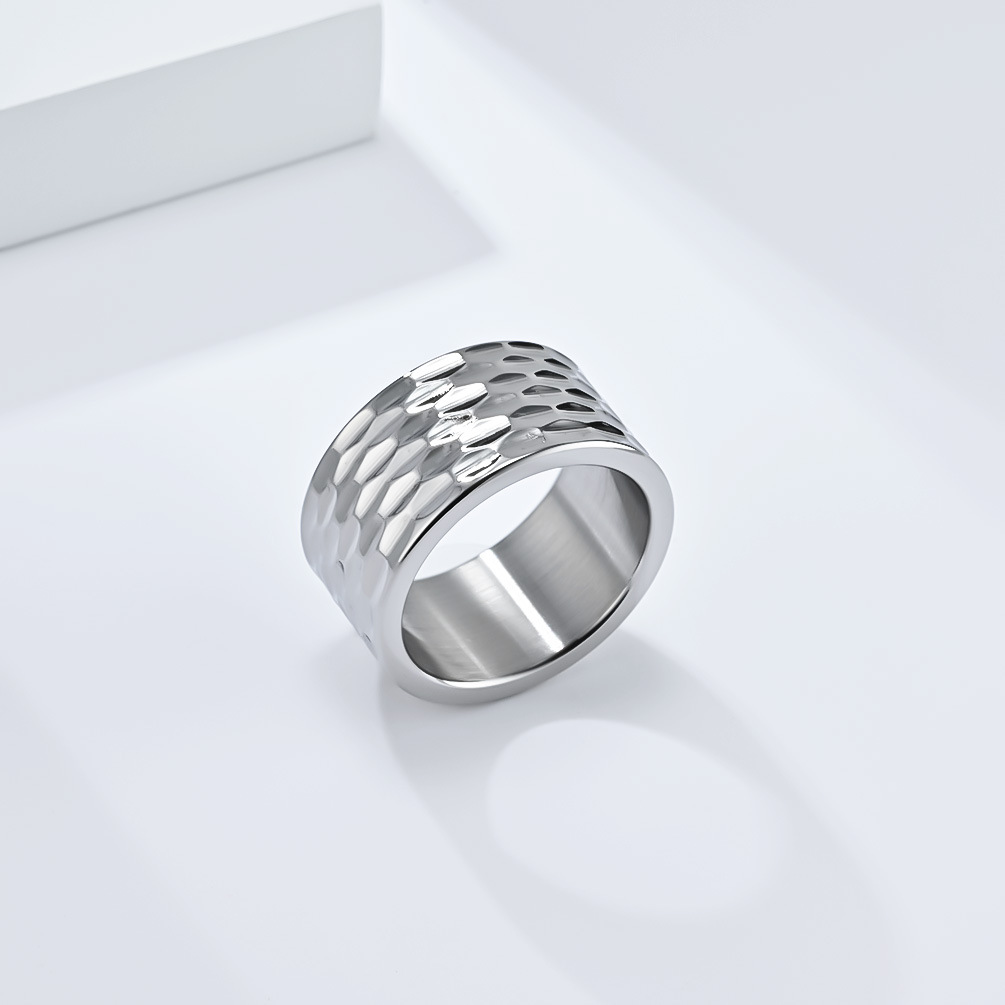 Kemstone Stainless Steel Honeycomb Pattern Ring for Men K-R783