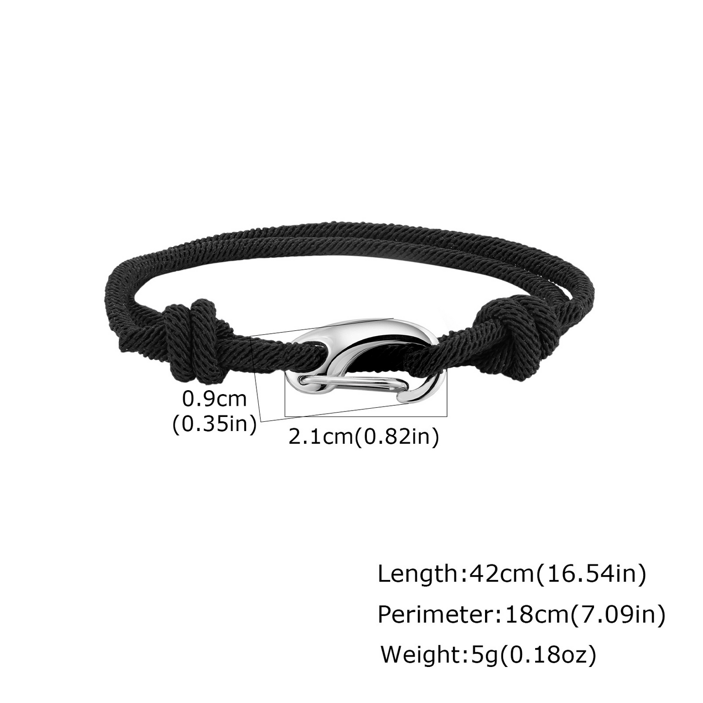 Kemstone Stainless Steel Double Loop Rope Bracelet – Minimal Clasp Style for Men BL-820