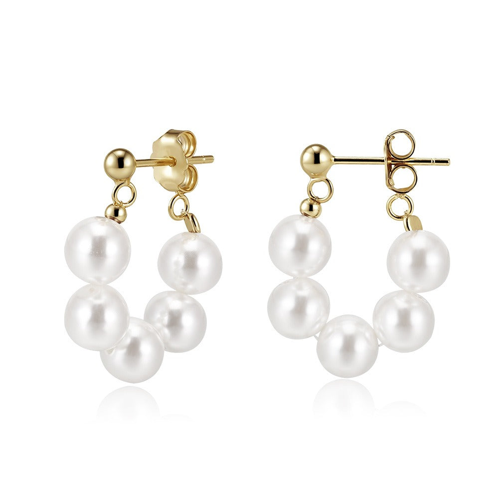 Kemstone Shell Pearl Drop Earrings for Women – 925 Sterling Silver PSE08