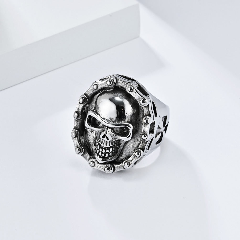 Kemstone Stainless Steel Skull Ring – Biker & Hip Hop Style K-R857