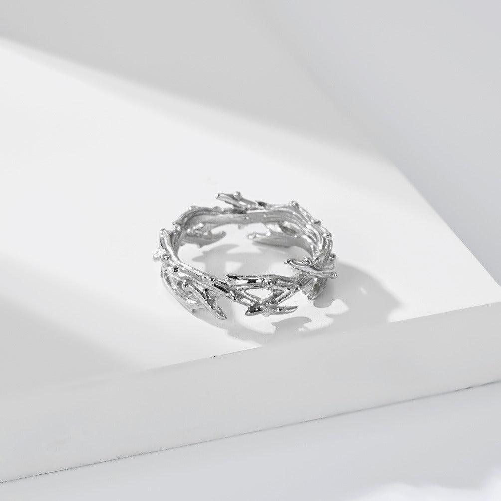 Kemstone Woven Thorn Ring for Men & Women Stainless Steel K-R1245