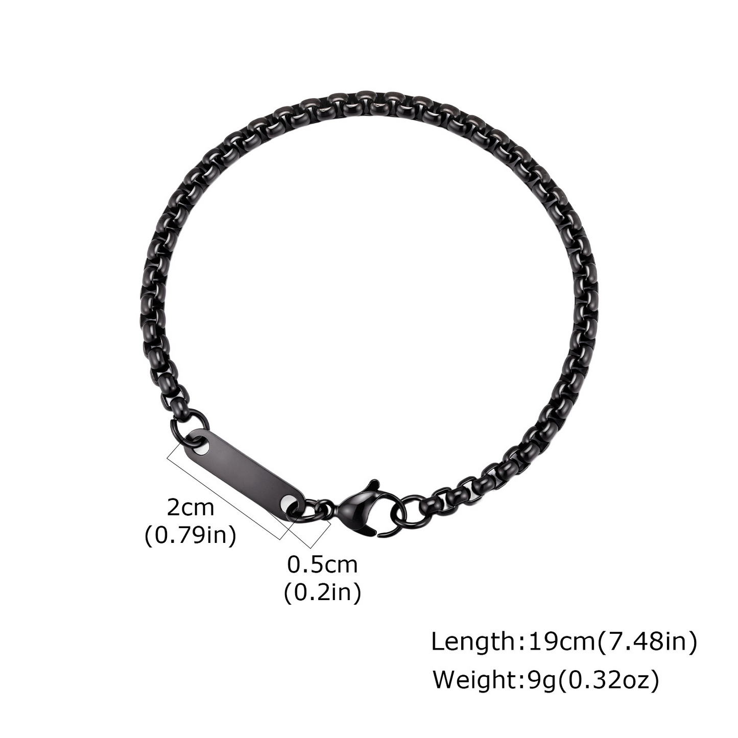 Kemstone Stainless Steel ID Curb Chain Bracelet for Men BR-3074