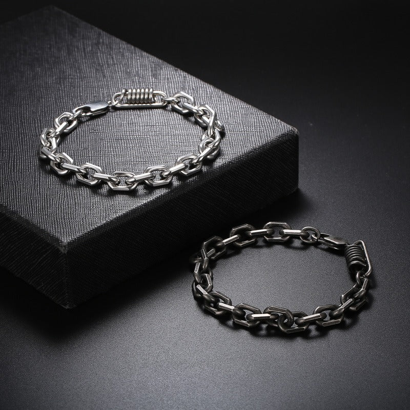 Kemstone Titanium Steel Chunky Chain Bracelet for Men Link Design KB147898-KLHQ
