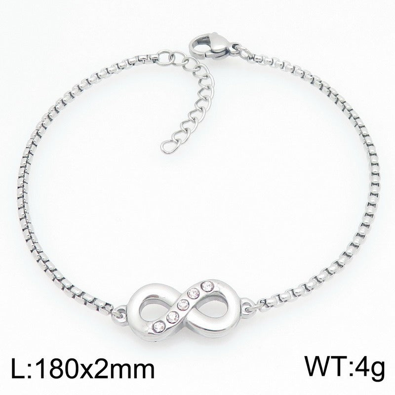 Kemstone Stainless Steel Infinity Symbol Bracelet for Men & Women Minimalist Chain KB211227-KFC