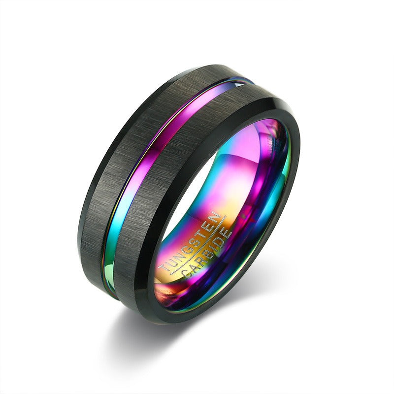 Kemstone 8mm Rugged Tungsten Steel Bottle Opener Ring - Durable Men's Fashion Accessory for Casual & Gifting TCR-039