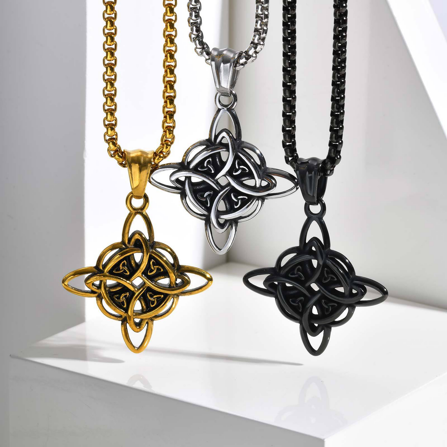 Men’s Celtic Knot Pendant Necklace – Stainless Steel Symbol of Power PN-1945