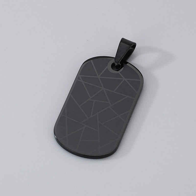 Kemstone Bar Pendant Necklace Stainless Steel Minimalist Cross Crack Texture Men KP130991-HR