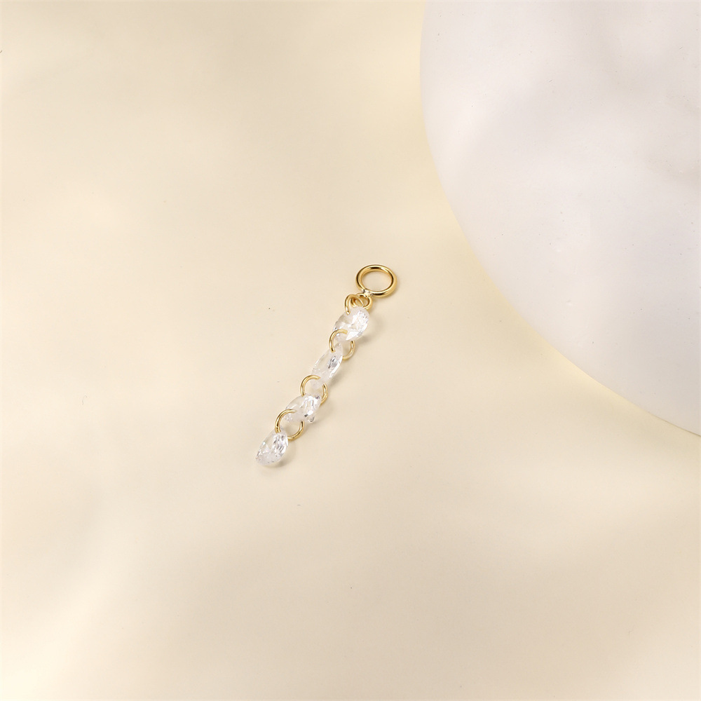 Kemstone S925 Sterling Silver Cubic Zirconia Tassel Ear Chain for Women,Dangle Cartilage Hoop Jewelry 60265475190C