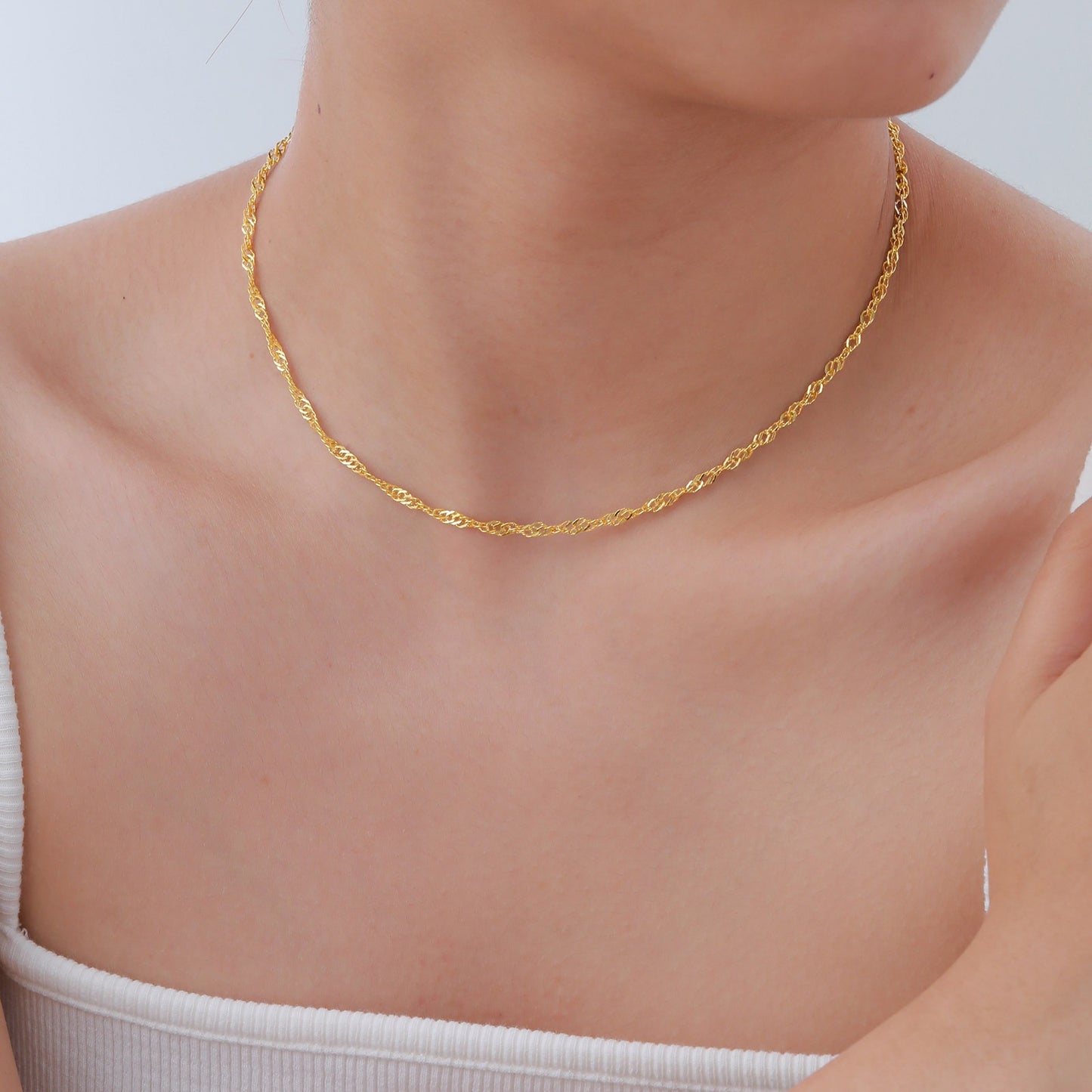 Bracciale e cavigliera in acciaio inossidabile con effetto onda d'acqua - Eleganza personalizzata per la grazia quotidiana BR-1315
