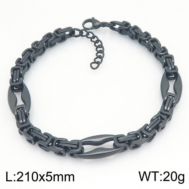 Kemstone Byzantine Chain Bracelet for Men – Titanium Steel Imperial Link KB209968-ZCG
