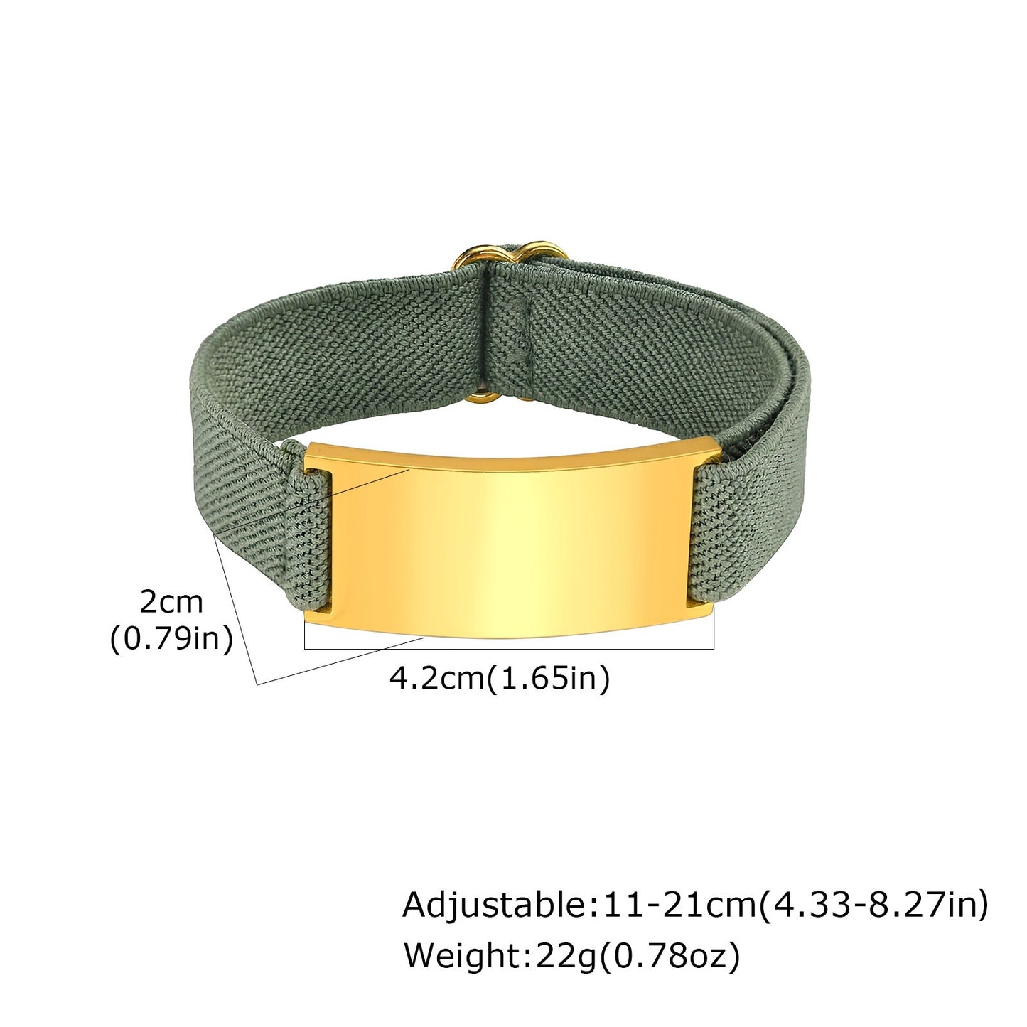 Kemstone Stainless Steel Curved Plate Bracelet for Men – Minimalist Design, Adjustable Elastic Strap BR-1817