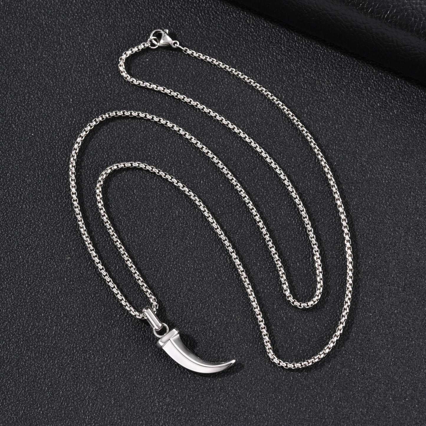 Kemstone Stainless Steel Horn Pendant Necklace for Men Punk Vintage Style PN2451