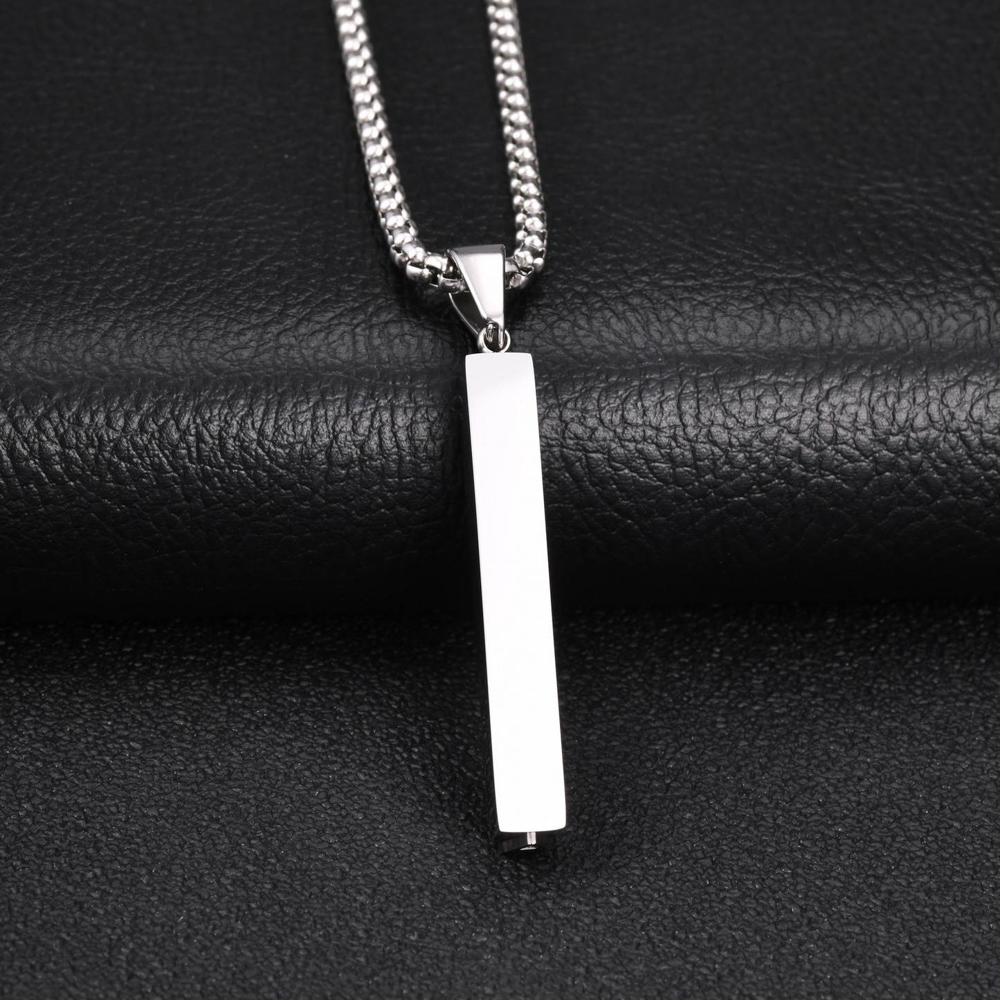 Kemston Letter Necklace for Men Stainless Steel Bar Pendant Minimalist Design PN-2380