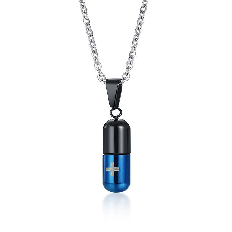 Collar con colgante de frasco de perfume de acero inoxidable Kemstone: diseño minimalista unisex para una elegancia diaria PN-176