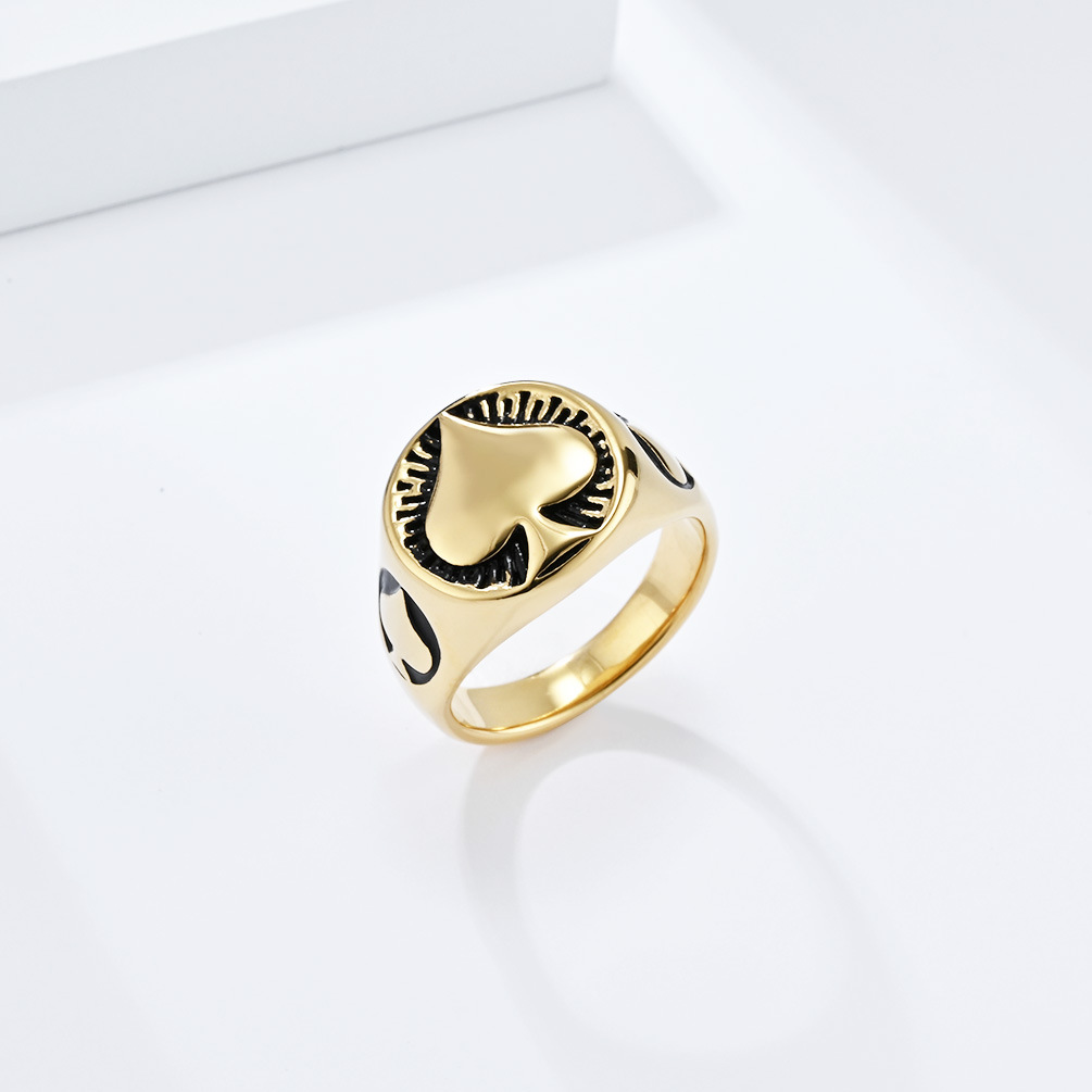 Kemstone Stainless Steel Spade Signet Ring for Men K-R789