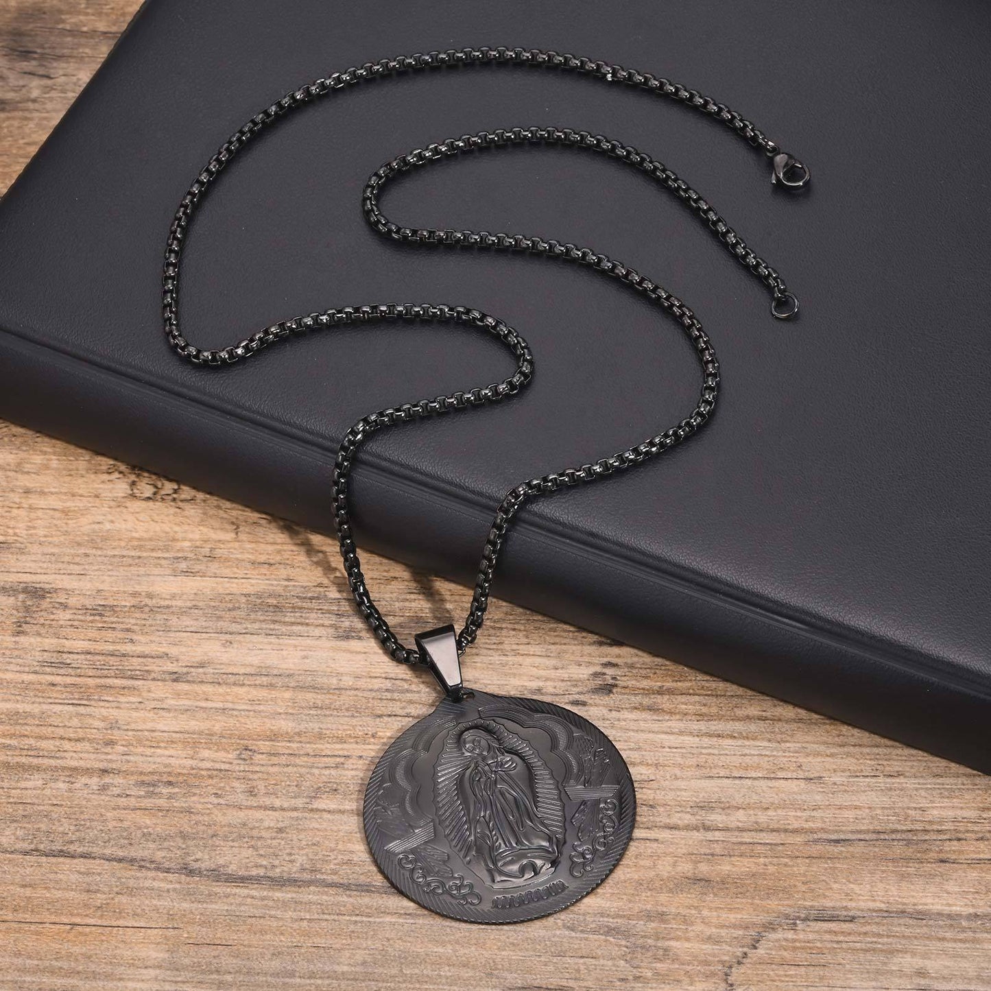Kemstone Stainless Steel Medallion Necklace for Men Vintage Coin Pendant PN-777