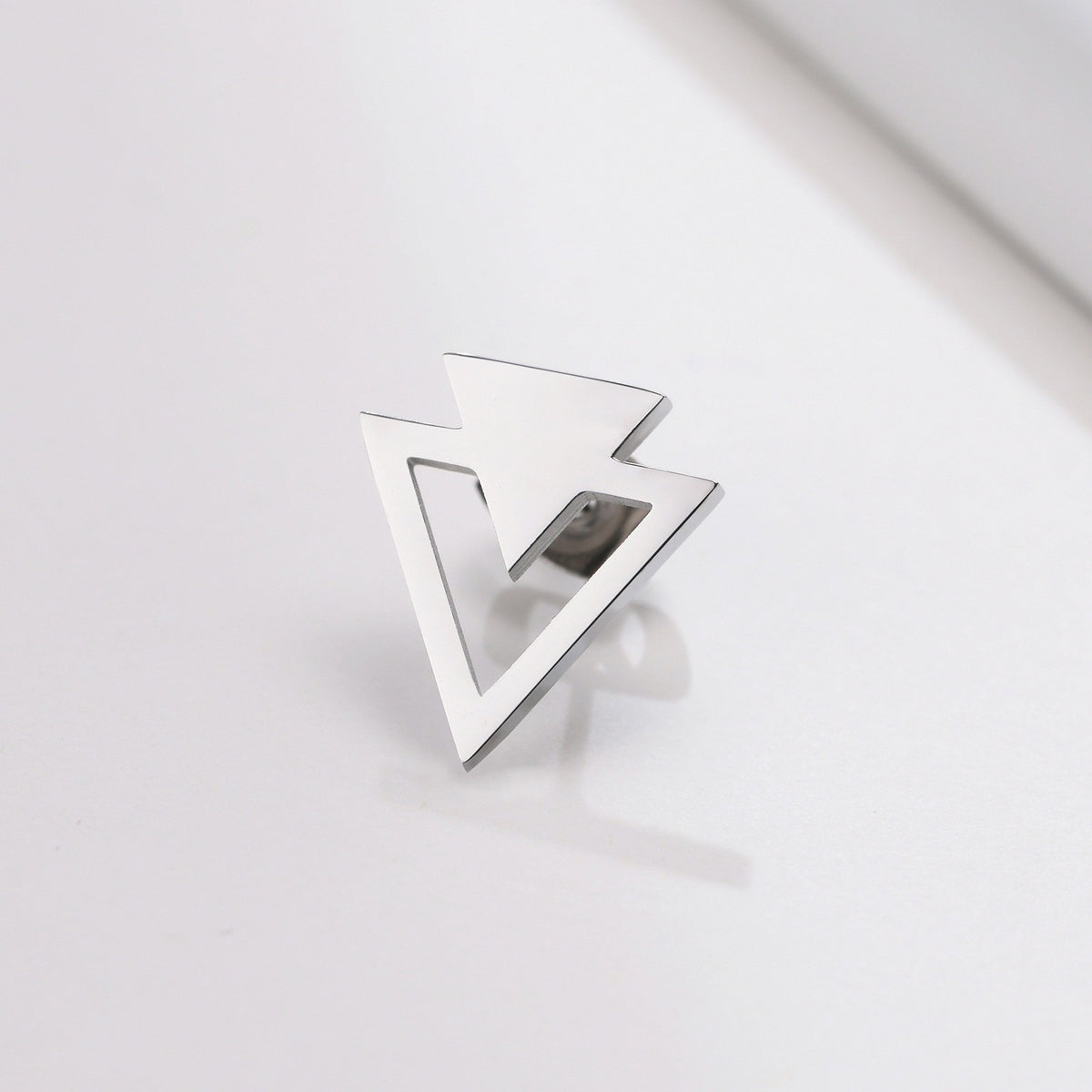 Kemstone Stainless Steel Triangle Stud Earrings for Men & Women ES-352