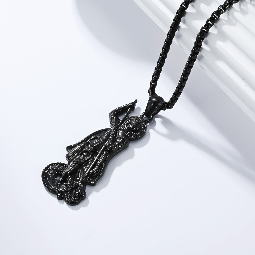 Kemstone Men’s Stainless Steel Saint George Pendant Silver Three Colors K-PT640