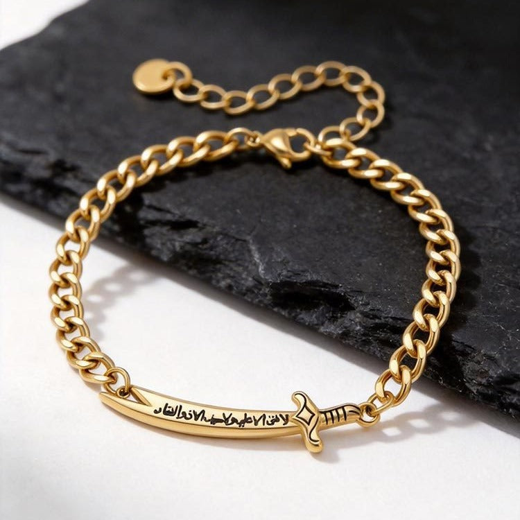 Kemstone Stainless Steel Blade Chain Bracelet for Men Cuban Link Gold Silver BR-2755
