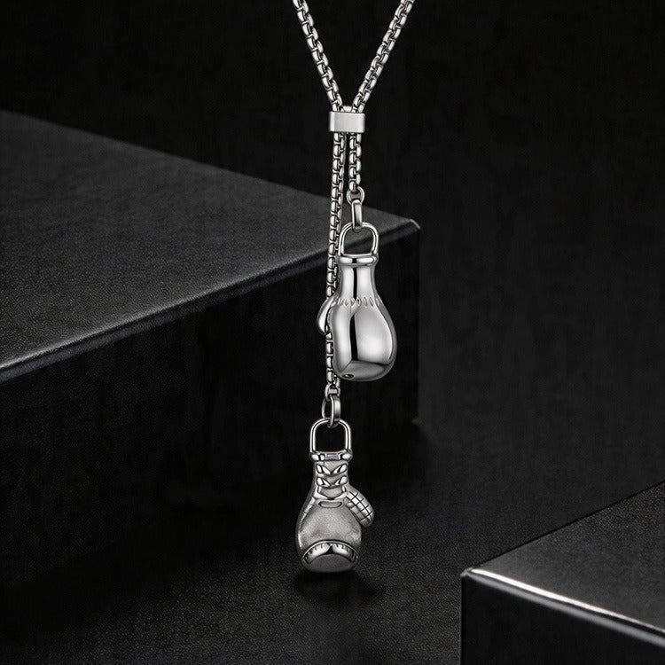 Kemstone Stainless Steel Boxing Glove Fish Pendant Necklace for Men NC-2576