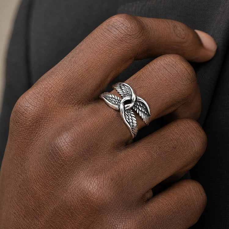 Kemstone Stainless Steel Wing Spider Ring for Men Punk RC-1188