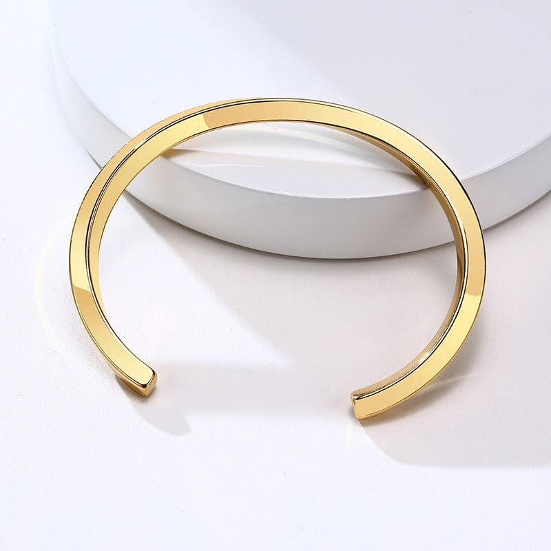 Viking Steel Cuff Bracelet – Norse-Inspired Minimalist Bangle for Men & Women B-169