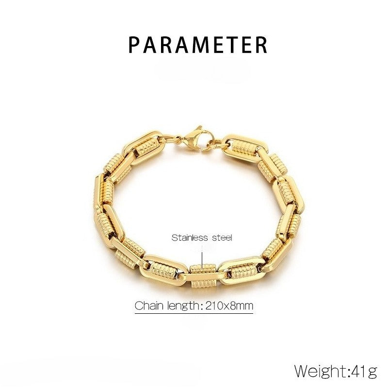 Kemstone Titanium Steel Mechanical Link Bracelet for Men KB209971-ZCG