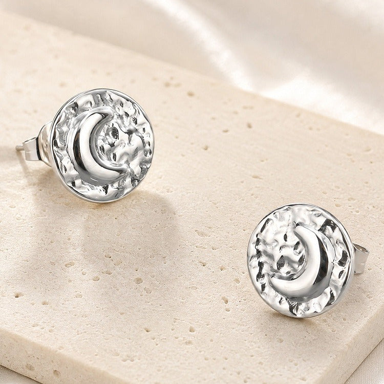 Kemstone Star Moon Stud Earring for Men Stainless Steel ES-857