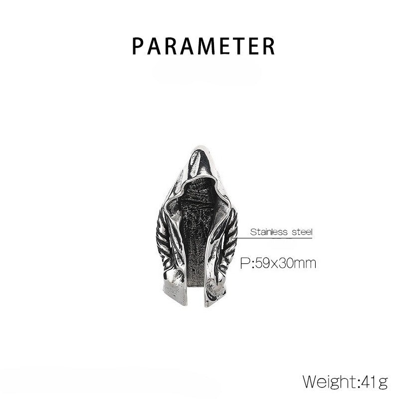 Kemstone Cloak Pendant Necklace Stainless Steel Sculptural Statement Design for Men KP117760-LU