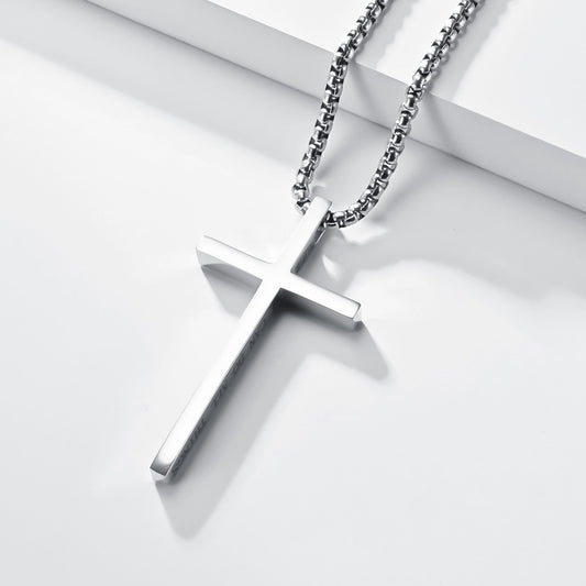 Kemstone Stainless Steel Cross Pendant Necklace – Minimalist for Men & Women Jewelry K-PT233